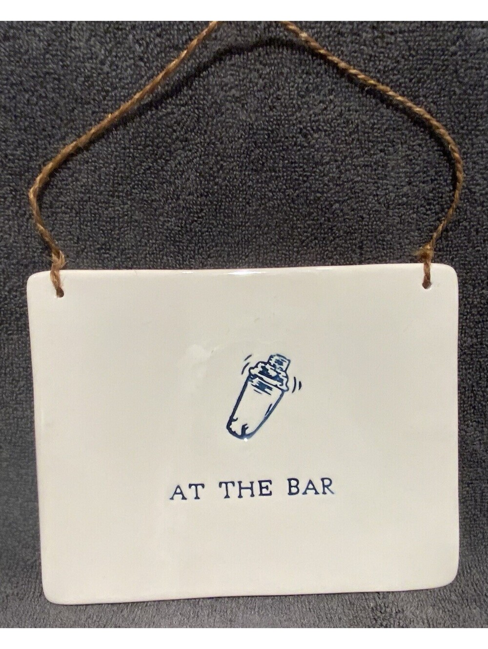 Tommy Bahama White and Black 7”x 5.5” ‘AT THE BAR’ Sign